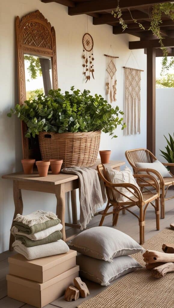 balkon Boho zur einrichtig material beige 1