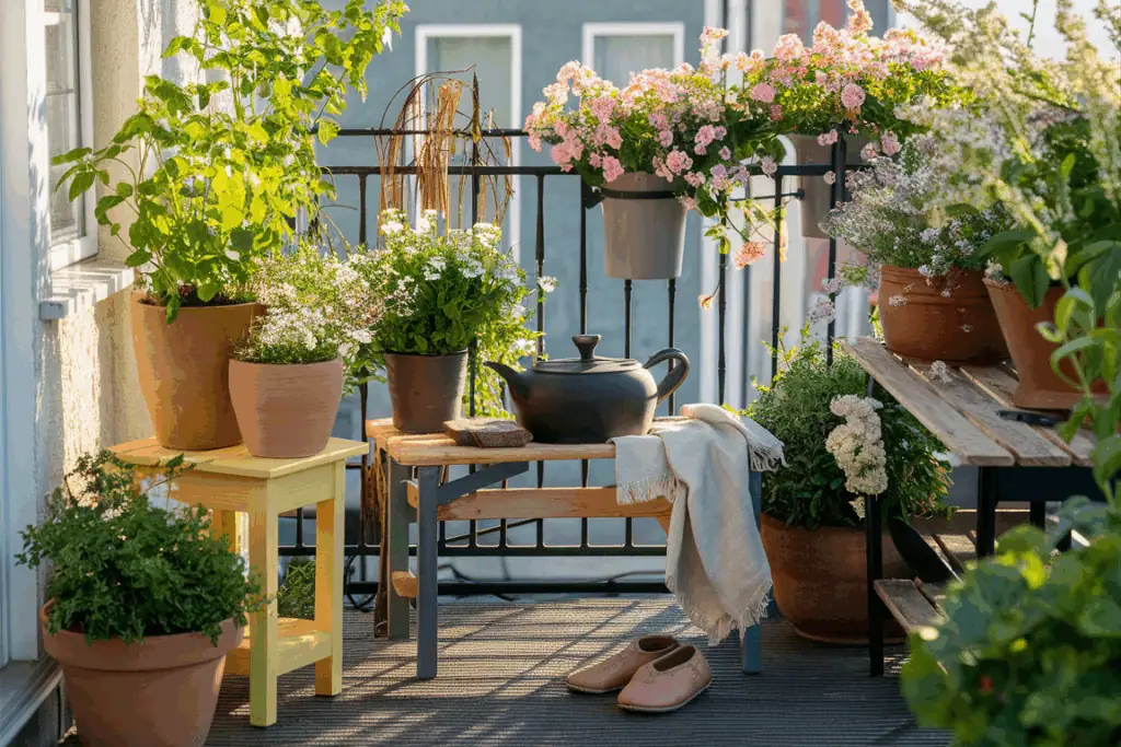 deko bild keramik toepfe bund blumen 3