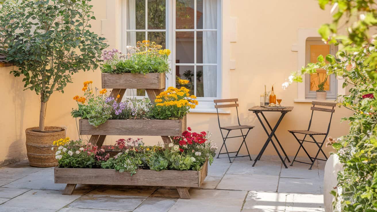 hochbee als pyramide mal anders blumen
