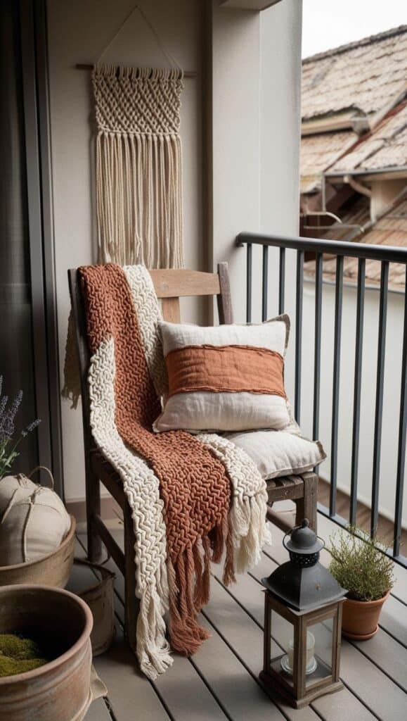 Wabi-Sabi Deko: Materialien, die Seele haben Wabi Sabi Deko Materialien Textilien zum Anlehnen Stuhl Holz Leinen Kiseen grobe decken creme terra 1