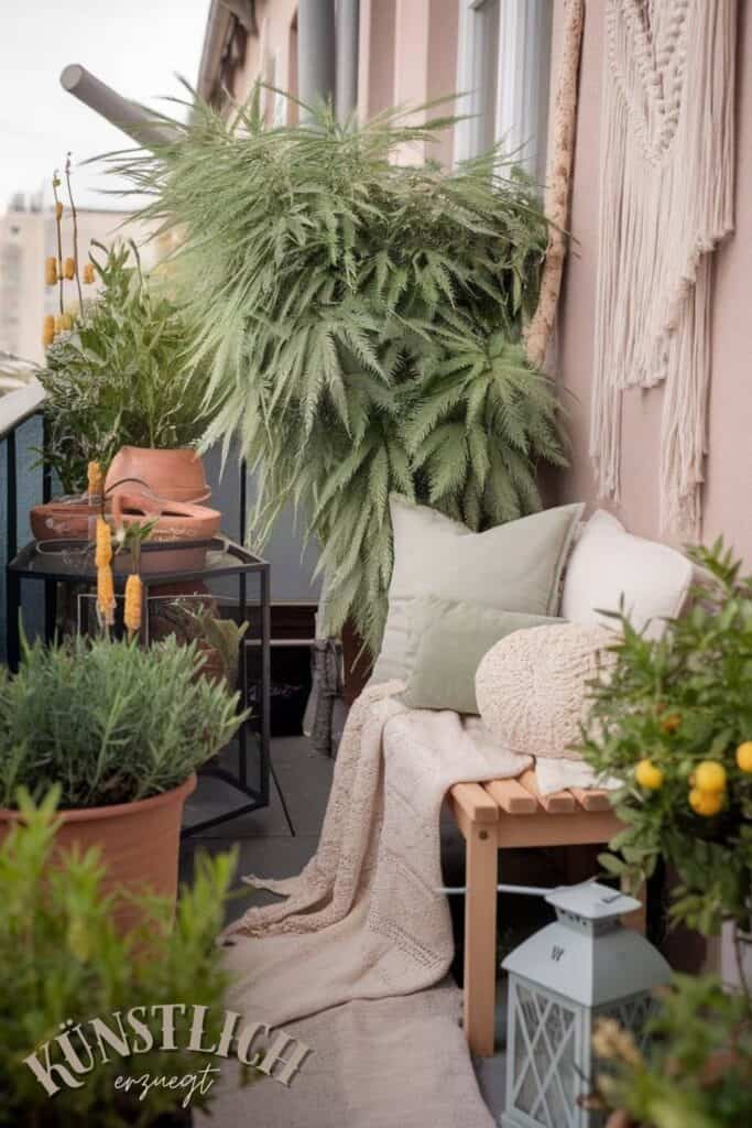 Entspannter Balkon mit Stil: Wie du Hanfsamen und aromatische Kräuter ganz legal für deinen Outdoor-Genuss kombinierst hanfpflanzen beitrag 1