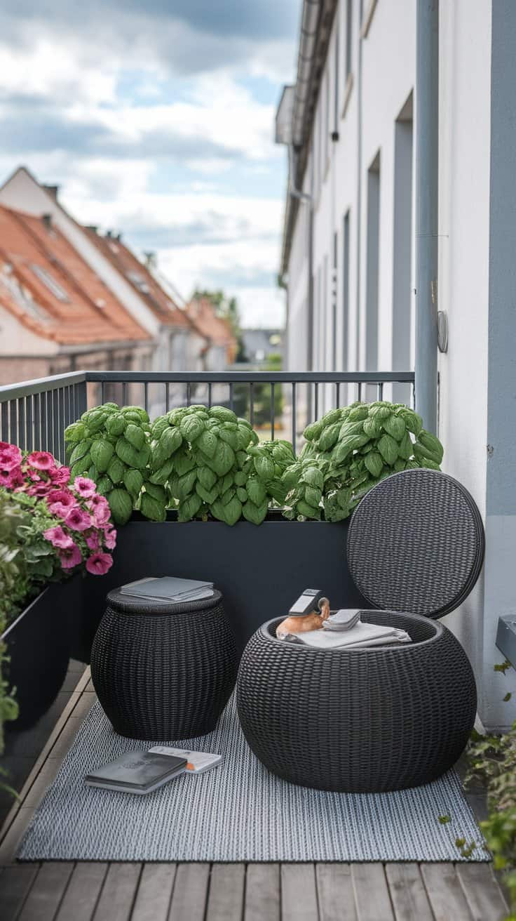 1 Bild, 1 Idee – Schwarze Hocker mit Mehrwert