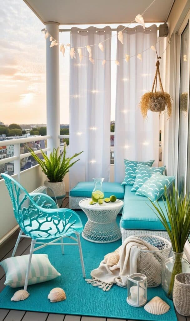 So gestaltest du dir eine Unterwasser-Oase auf dem Balkon unterwasser osae 2 maritim abschuluss bild aqua stuehle weiss sichtschutz vorhang 1