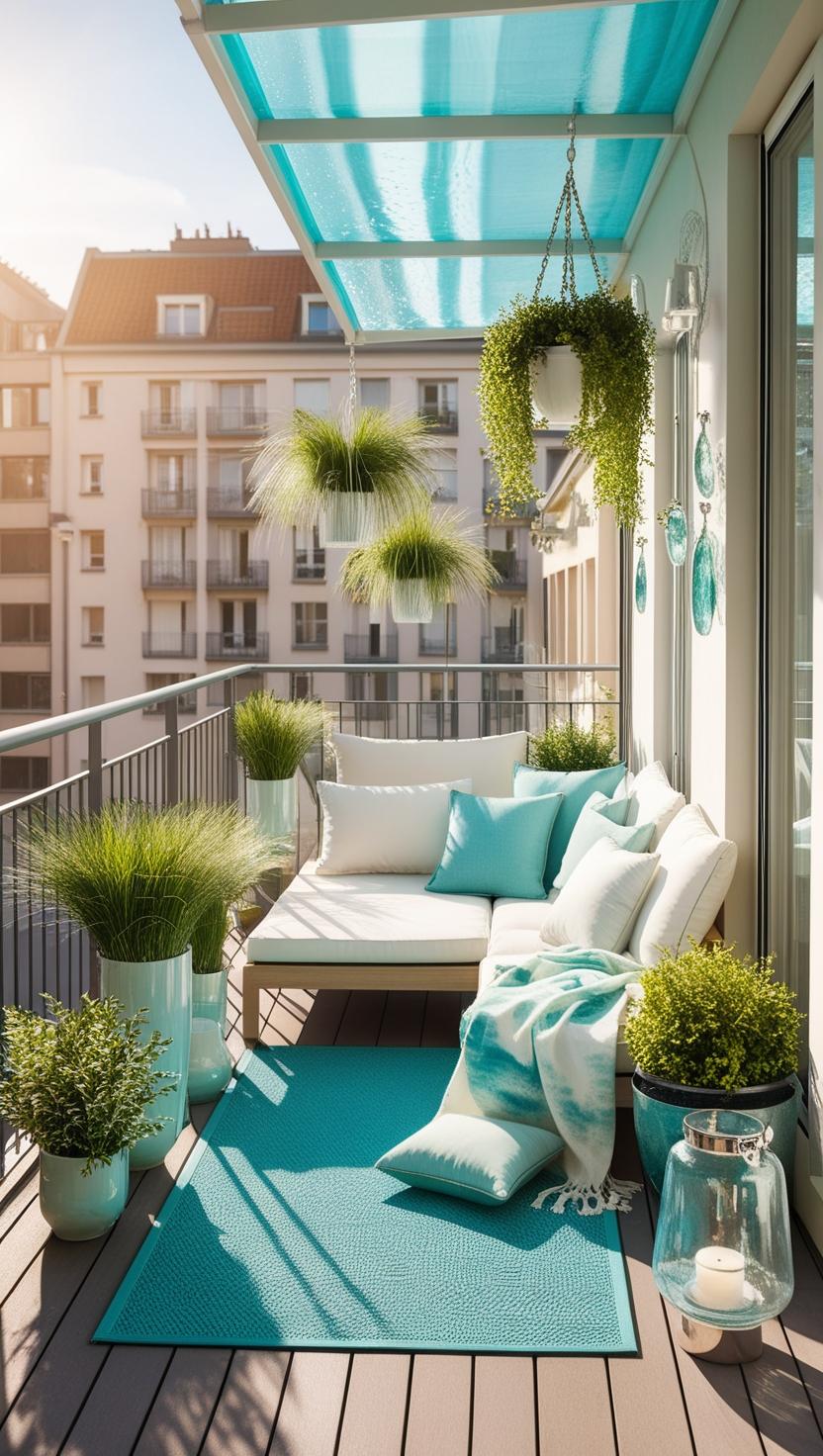 So gestaltest du dir eine Unterwasser-Oase auf dem Balkon unterwasser osae 2 maritim abschuluss bild aqua stuehle weiss sichtschutz vorhang 2 farben