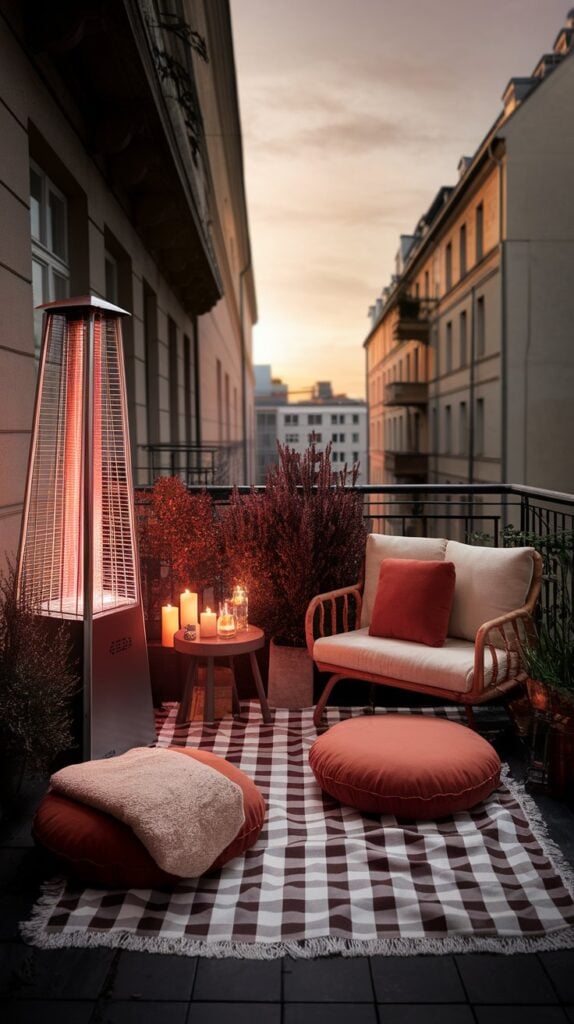 Wenn der Sommer nicht mitspielt – 7 stilvolle Ideen für kühle Tage draußen heissstrahler terra kuschelkissen abends teppich warm herbst 2