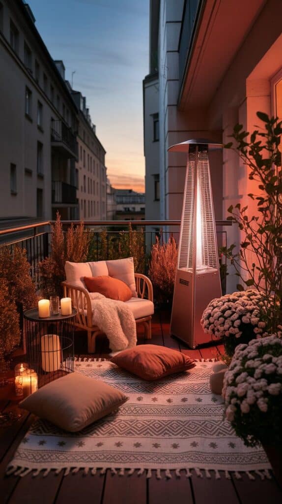 heissstrahler terra kuschelkissen abends teppich warm herbst