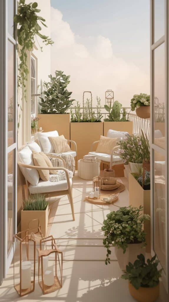 qch balkon groesser wirken hell beige teppich sand sofa 4