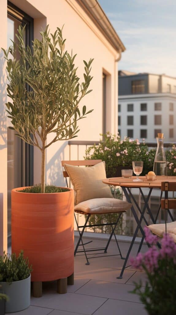 Quickchecker: Diese 5 Kübelformen sind jetzt im Trend für den Herbst quikcheck kuebel terrakotta olivenbaum Bistroset metall holz