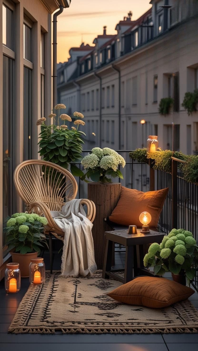 solarlichter boho style kornstuhl kissen teppich qchecker 2