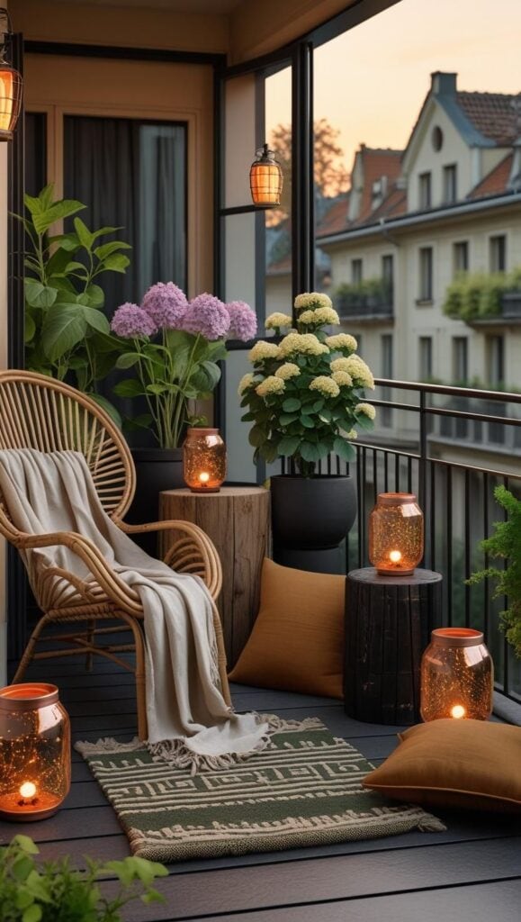 solarlichter boho style kornstuhl kissen teppich qchecker 4