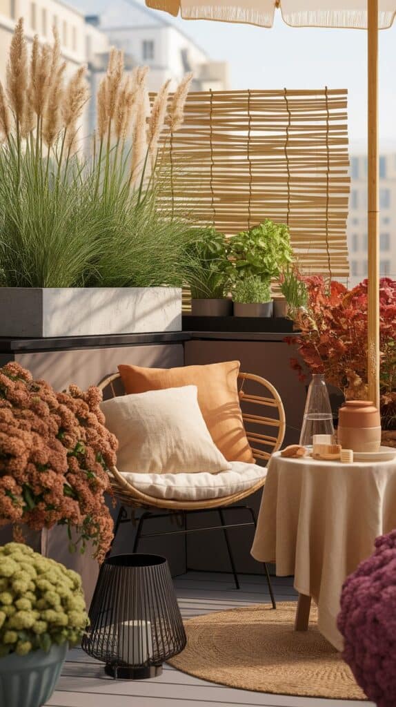 sommer herbst balkon natur gewachsen rattan astern schlicht abschnitt deko acces 2