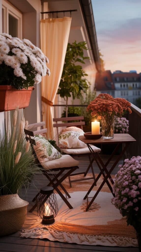 Pflanzideen für den Spätsommer – was jetzt noch blüht und lange hält sommer herbst balkon natur gewachsen rattan astern schlicht fazit abendstimunf led kissen metallstuehle natur alstern hell