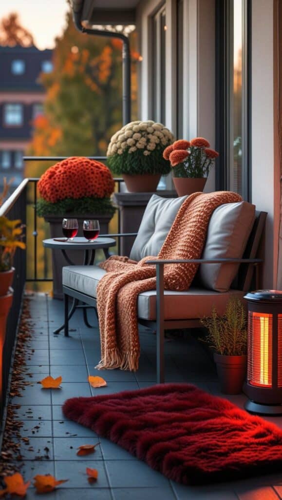 herbst holz decke orange sofa metall