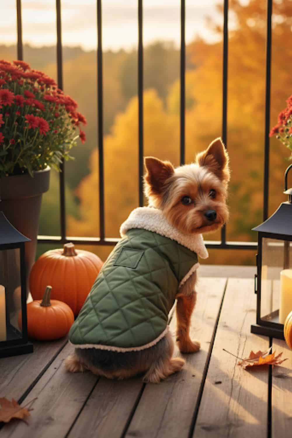 pet bilder balkon herbst hund carlo hundemantel