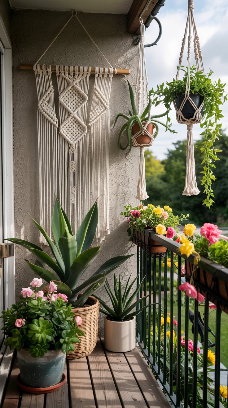 Makramee auf dem Balkon in 5 Minuten makramee kleine ecke wand blumenhaenger 2