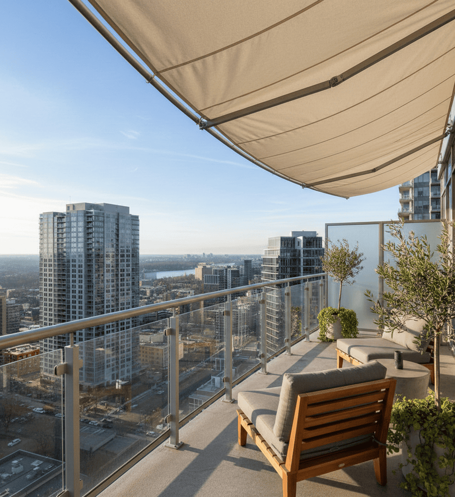 markiese balkon hell modern city