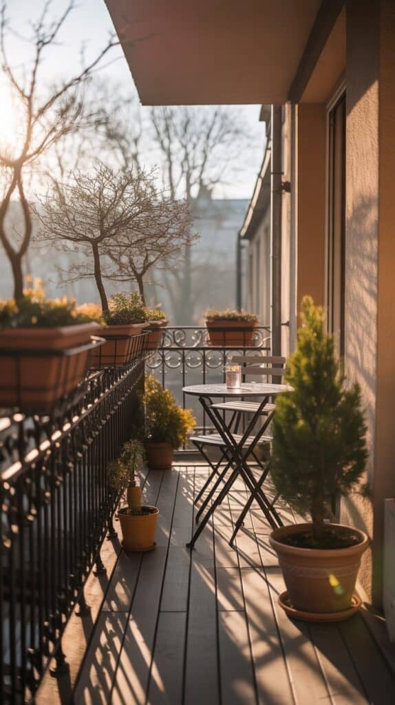 balkon in febuar sonne holz karl schlicht 1