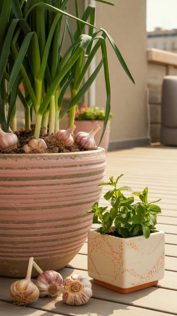 knoblauch im kuebel 4