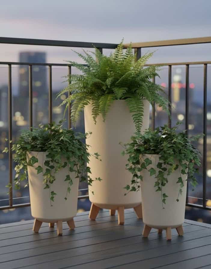 3 Pflanzkübel für kleine Balkone