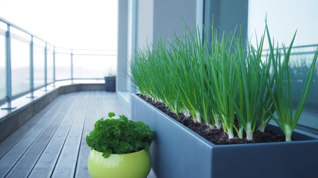 lauichzwiebeln im kuebel 1