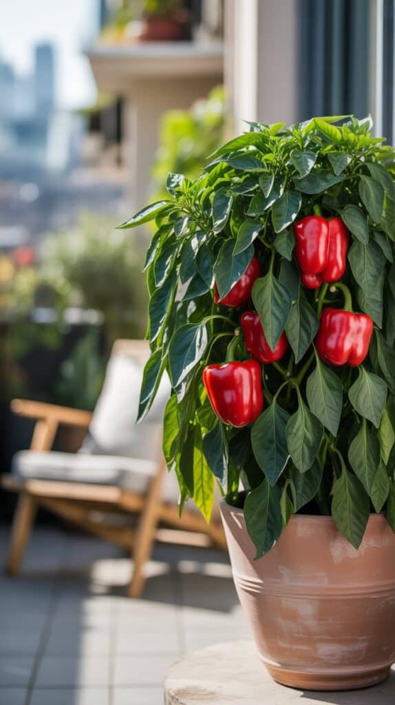 paprika im kuebel rot terrakotta 1