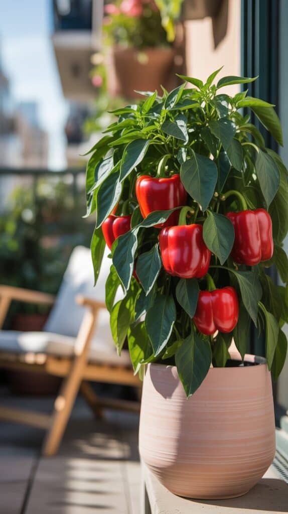 paprika im kuebel rot terrakotta 2