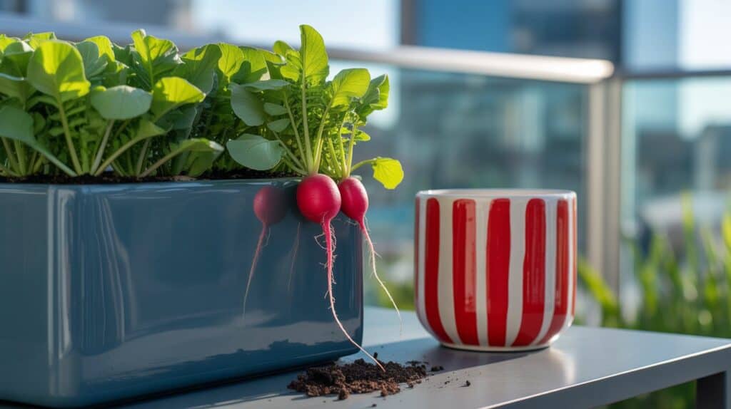 radieschen im Kuebel 3