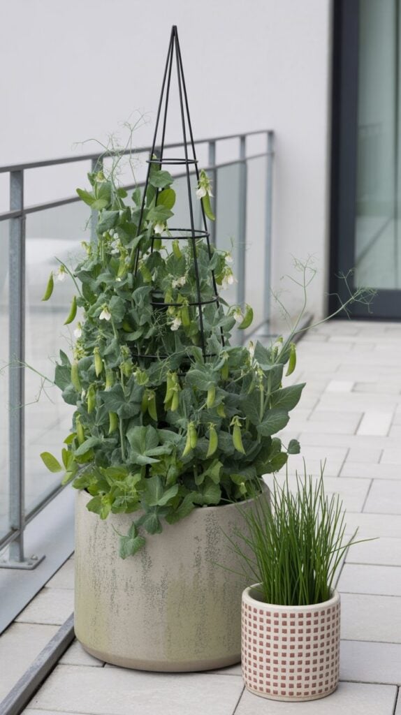 zuckerschoten im kuebel 2