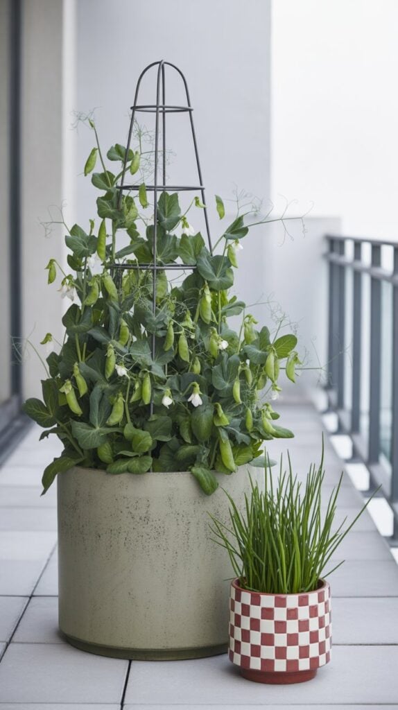 zuckerschoten im kuebel 3