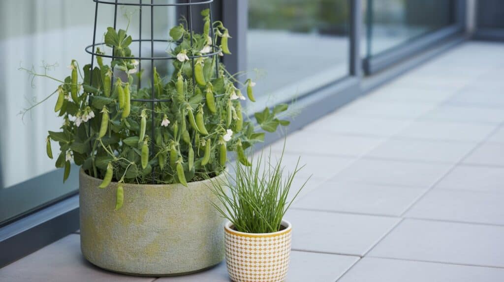 zuckerschoten im kuebel 4