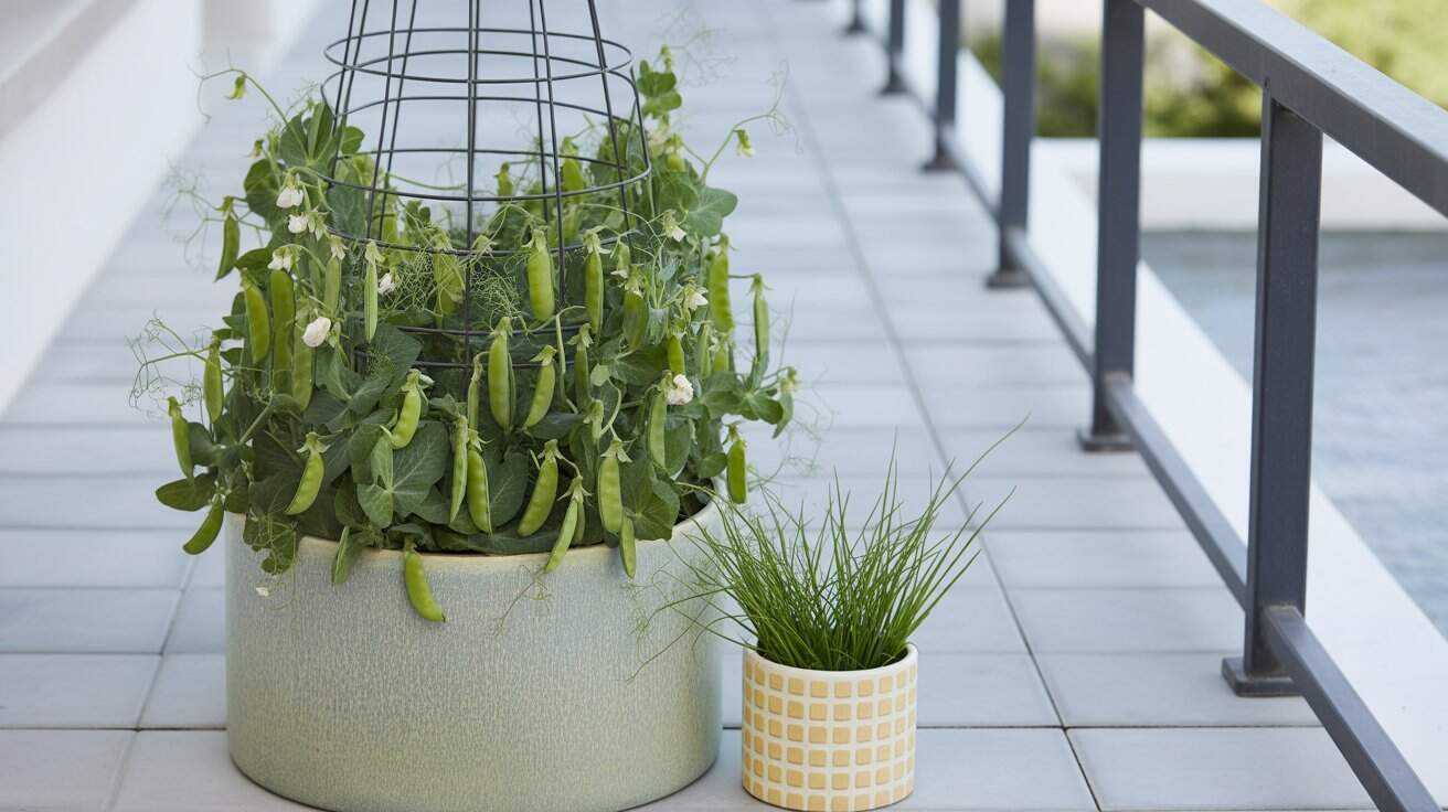 zuckerschoten im kuebel 5