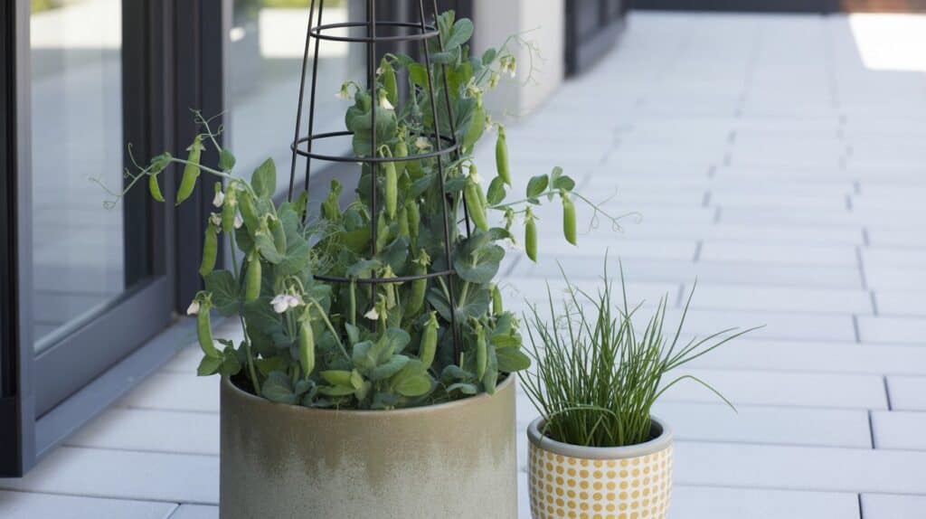 zuckerschoten im kuebel 6