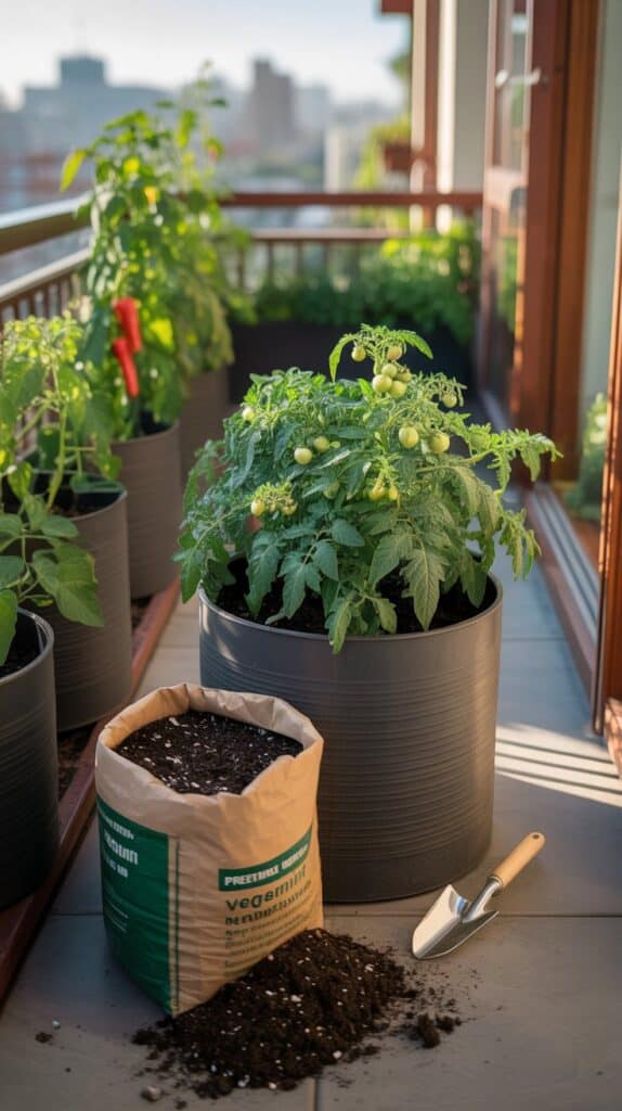 erde sack kuebelbalkon tomate 1