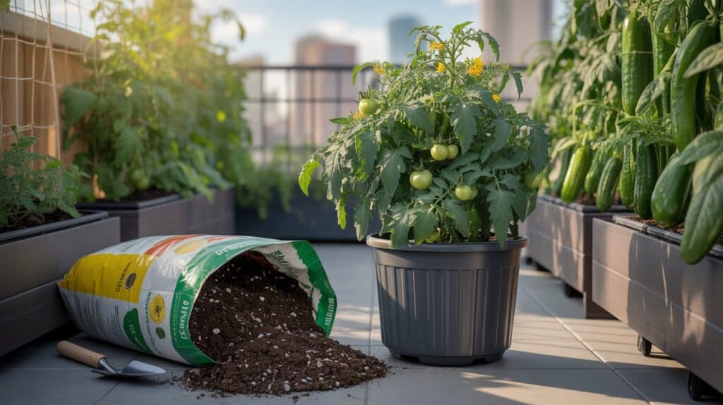erde sack kuebelbalkon tomate 6
