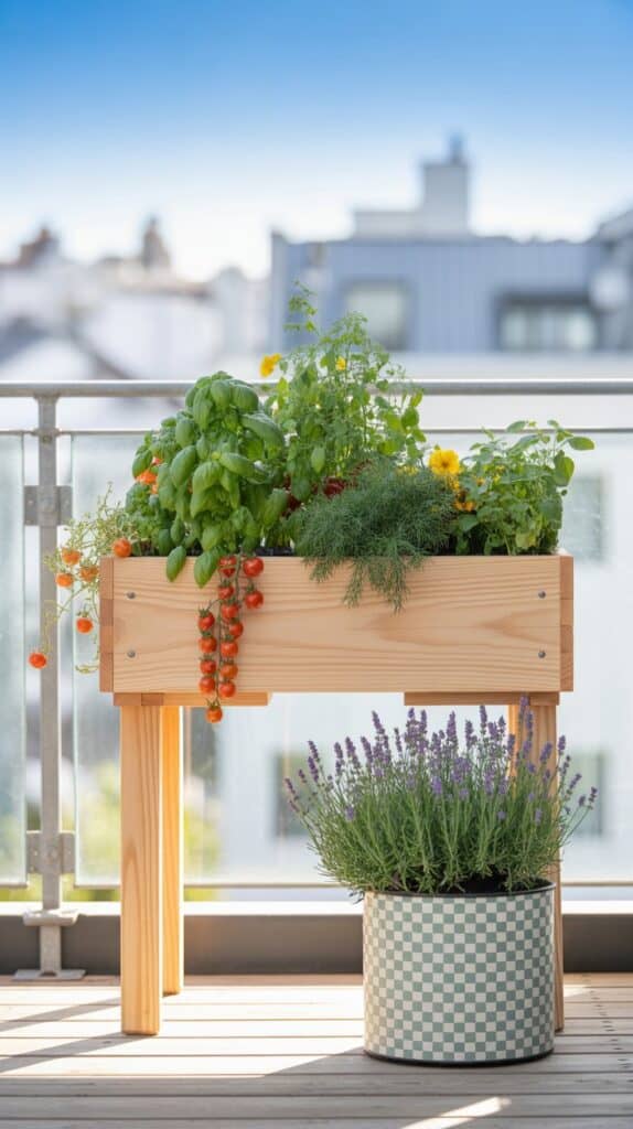 hochbeet kraeuter tomaten lavendel holz4