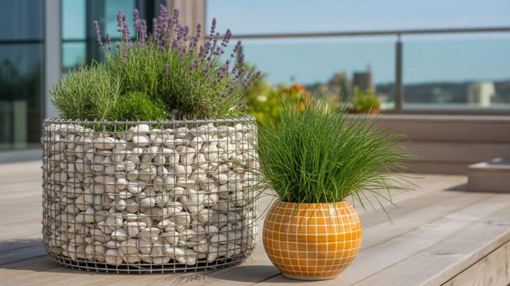 hochbeete garten steine metallgestell1