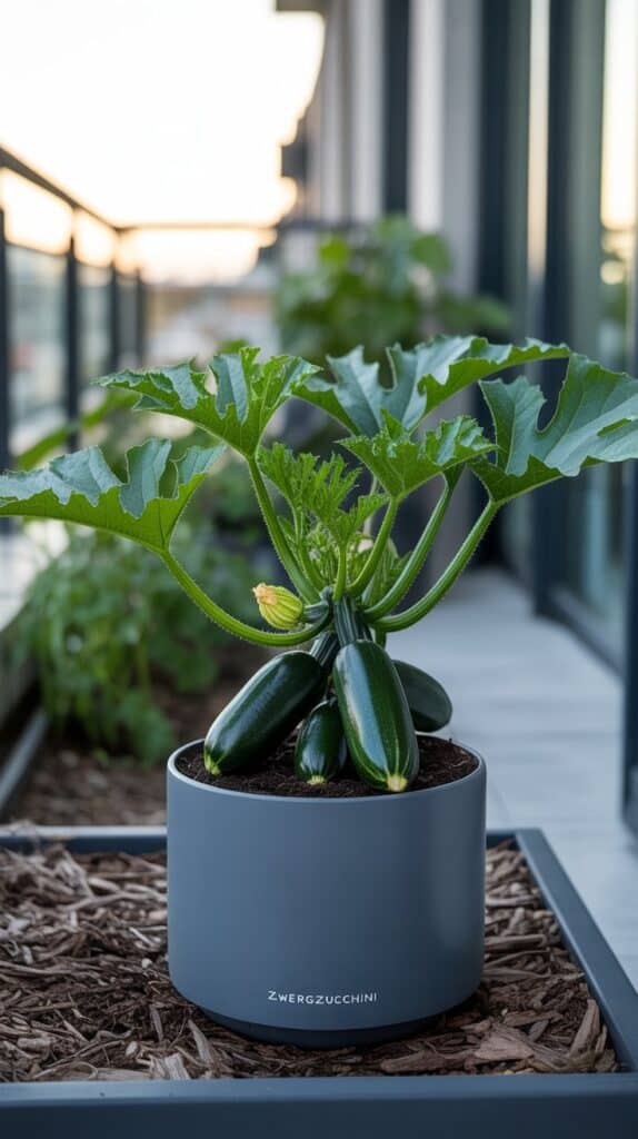 mini zucchini im kuebel 1