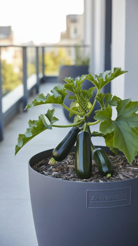 mini zucchini im kuebel 2