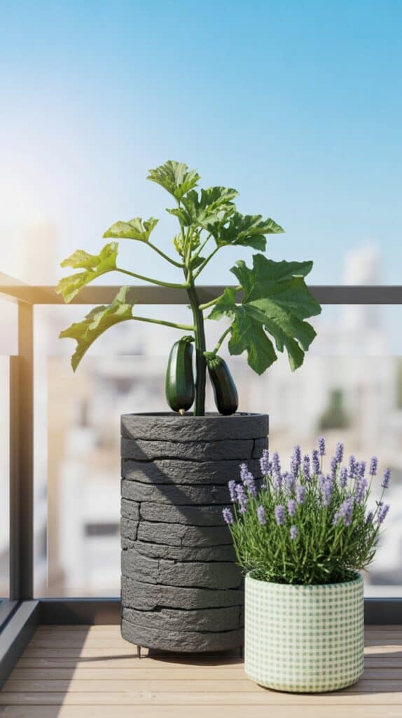 mini zucchini im kuebel 5