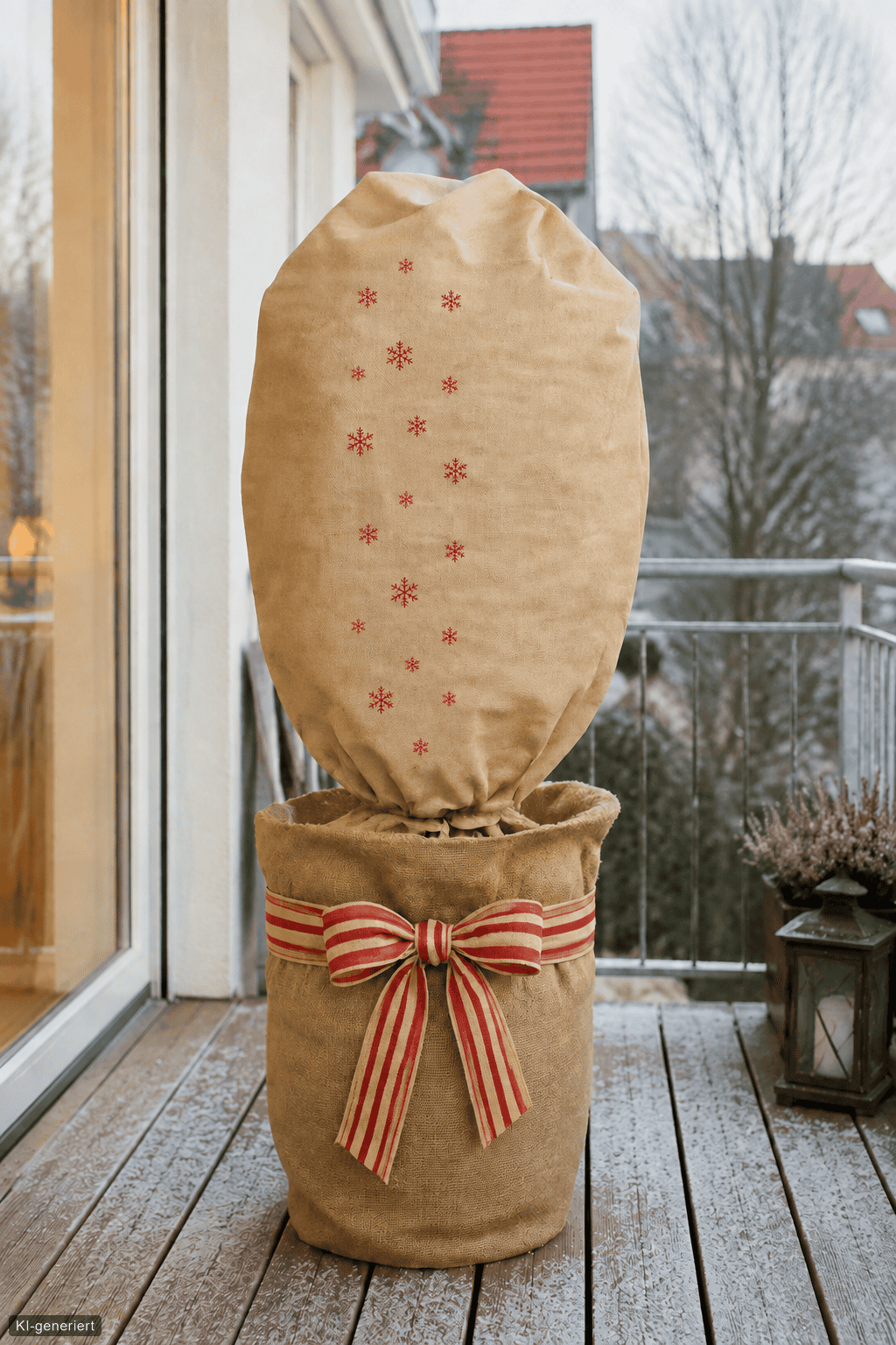 Winter Jute sack haube