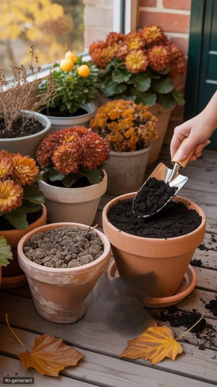 herbst balkon blumen pflanzen erde 3