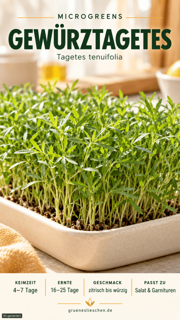 microgreen produktekarte gewuerztagetes