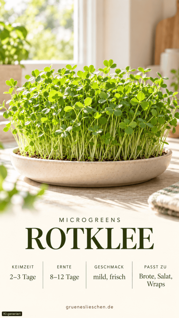 microgreen produktkarte rotklee
