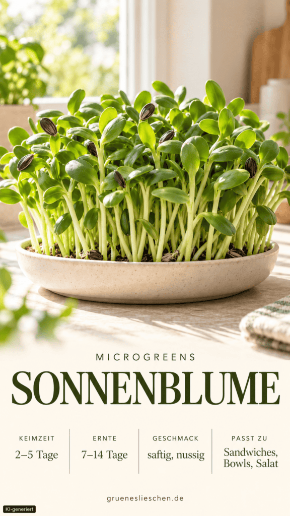 microgreen produktkarte sonnenblume