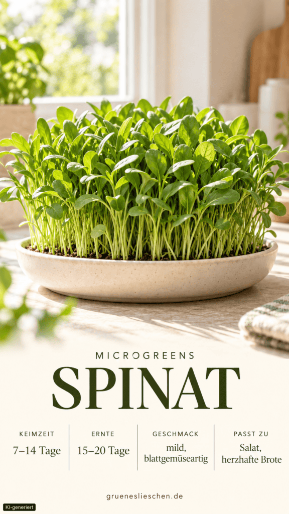 microgreen produktkarte spinat