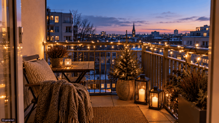 Weihnachtsbeleuchtung für den Balkon: Ideen mit und ohne Dach Weihnachtsbeleuchtung für den Balkon: Ideen mit und ohne Dach